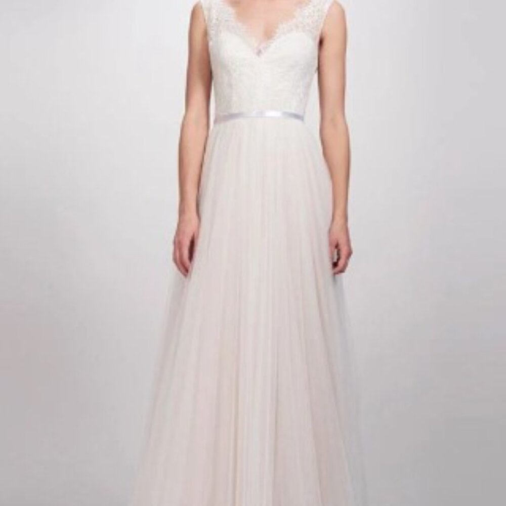 Theia Elise Wedding Dress Size 10 Ivory and Blush